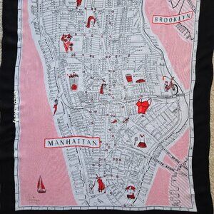 kate spade NYC New York Map Scarf Pink